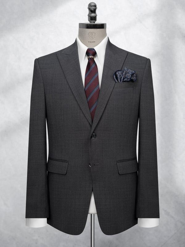 Bộ Suit Xám Chì Phối Sọc Ẩn 2 Nút Classic Fit TGS399